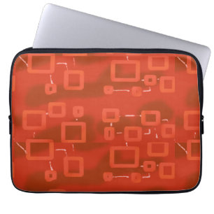 Rotes Whimsical Geometrisches Abstrakt Laptopschutzhülle