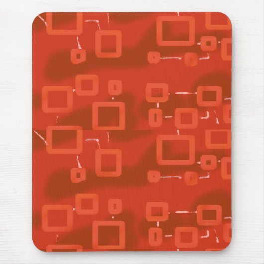 Rotes Whimsical Modernes Abstrakt Mousepad (Vorne)