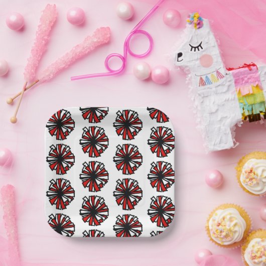 Rotes Whitepaper Pappteller (Party)