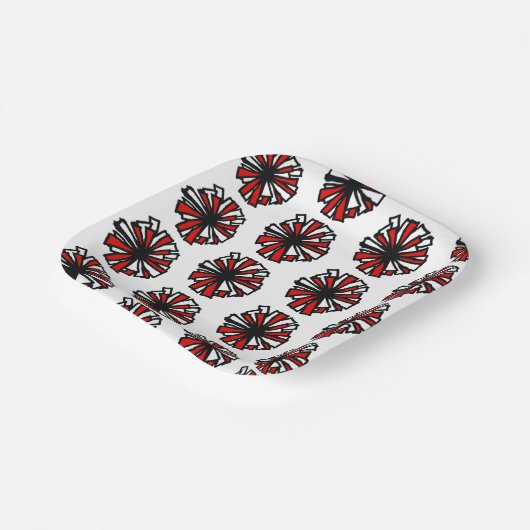 Rotes Whitepaper Pappteller (Gewinkelt)