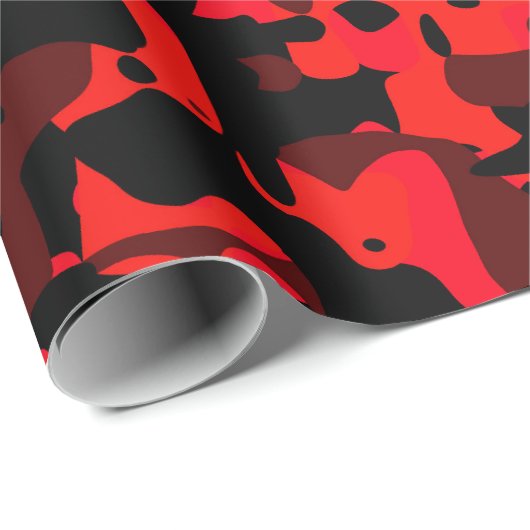 rotes Whitepaper zur Camouflage der roten Schwarze Geschenkpapier (Rolleneckpunkt)