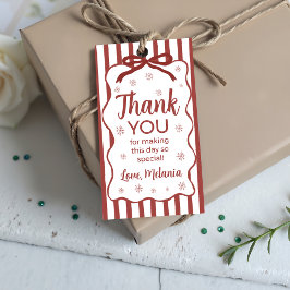 Rotes Winter Geburtstagsgeschenk-Tag Geschenkanhänger