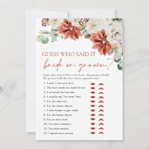 Rotes Winter-Ratespiel - Wer hat es gesagt Braut o Einladung