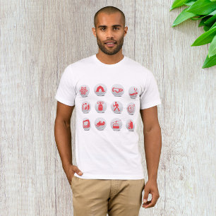Rotes Winter-Sport- und Camping-Symbol T-Shirt