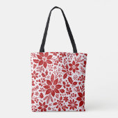 Rotes Winterblumenmuster Tasche (Rückseite)