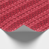 Rotes Winterstrickmuster Wollig Geschenkpapier (Ecke)