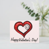 Rotes wirbelherz feiertagspostkarte (Stehend Vorderseite)