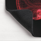 Rotes wireframe eines Schädels Mousepad (Ecke)