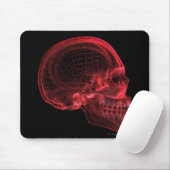 Rotes wireframe eines Schädels Mousepad (Mit Mouse)