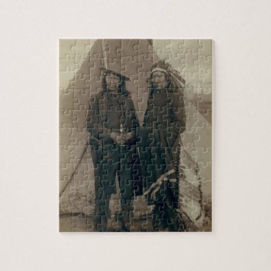 Rotes Wolken-amerikanisches PferdeVintage Puzzle (Vertikal)