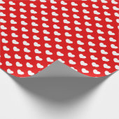 Rotes Wrapping Paper und Muster der weißen Liebe Geschenkpapier (Ecke)