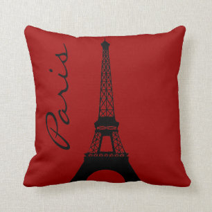 Rotes Wurfs-Kissen Eiffelturm-Paris Kissen