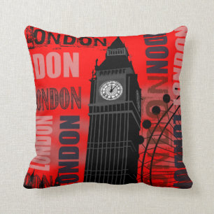 Rotes Wurfs-Kissen Londons Big Ben Kissen