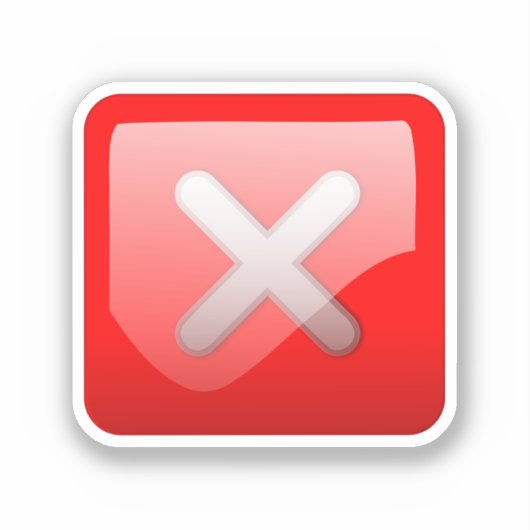 Rotes X Falsch Aufkleber (Vorderseite)