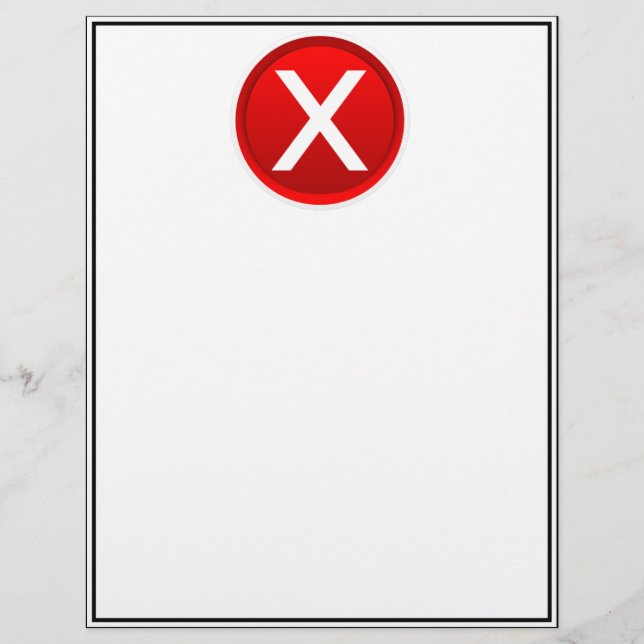 Rotes X - Nein / Falsches Symbol (Vorderseite)