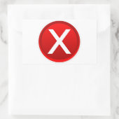 Rotes X - Nein / Falsches Symbol Rechteckiger Aufkleber (Tasche)
