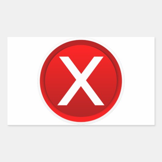Rotes X - Nein / Falsches Symbol Rechteckiger Aufkleber (Vorderseite)