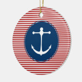 Rotes Yachtclub-Muster Keramikornament (Links)