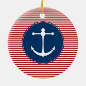 Rotes Yachtclub-Muster Keramikornament (Hinten)