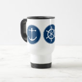 Rotes Yachtclub-Muster Reisebecher (Vorderseite Links)