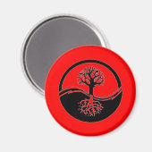 Rotes Yan-Yang-Symbol Magnet (Vorderseite/Rückseite)