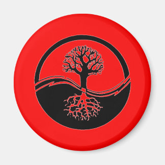 Rotes Yan-Yang-Symbol Magnet