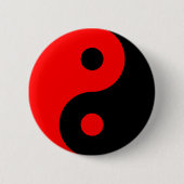 Rotes Yin Yang Symbol Button (Vorderseite)