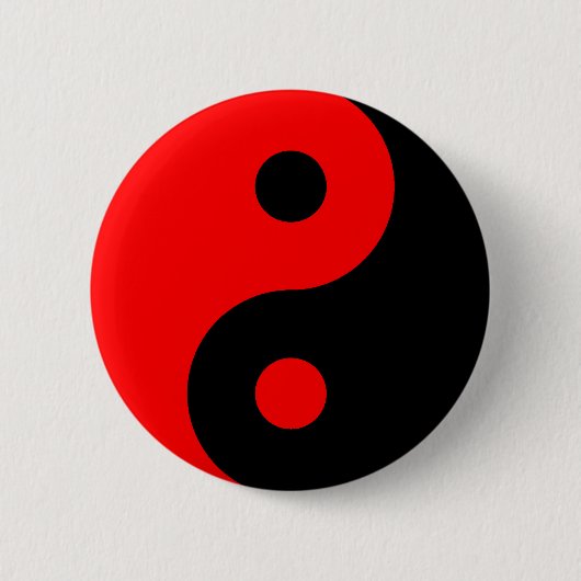 Rotes Yin Yang Symbol Button (Vorderseite)