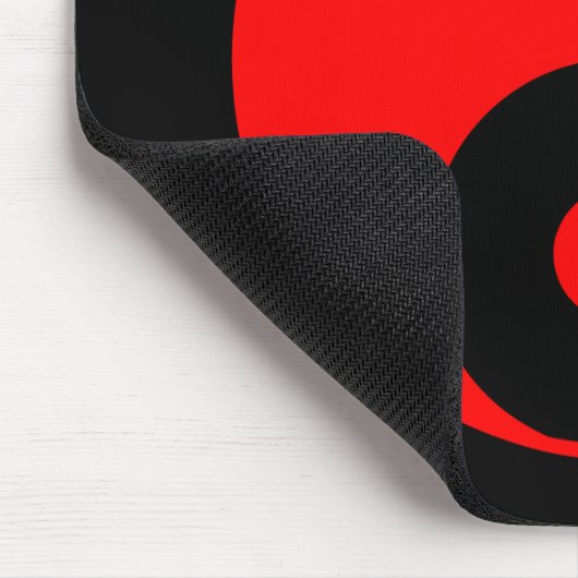 Rotes Yin Yang Symbol Mousepad (Ecke)