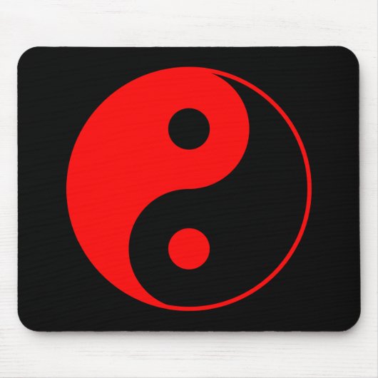 Rotes Yin Yang Symbol Mousepad (Vorne)