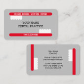 Rotes Zahnbürstenlogo berufliche Zahnarztpraxis Visitenkarte (Vorne/Hinten)