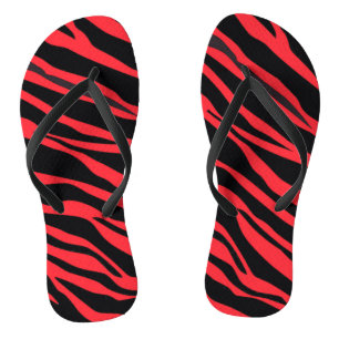 Rotes Zebra gestreift Badesandalen