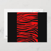 Rotes Zebra in Schwarz und Rot Postkarte (Vorne/Hinten)