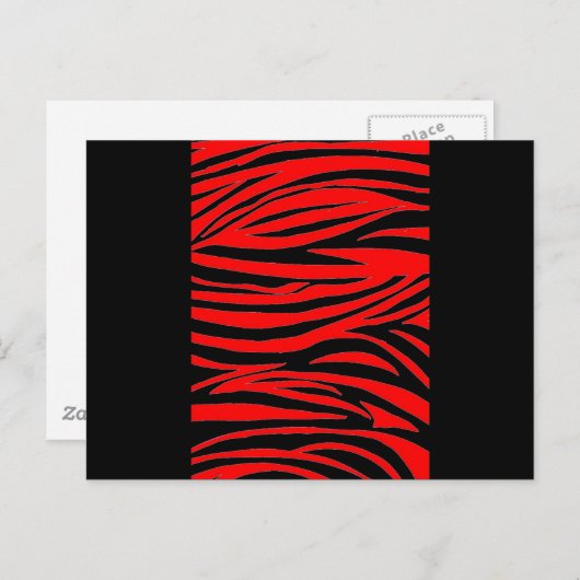 Rotes Zebra in Schwarz und Rot Postkarte (Vorne/Hinten)