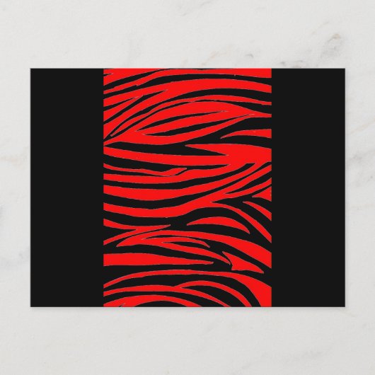 Rotes Zebra in Schwarz und Rot Postkarte (Vorderseite)
