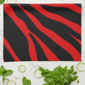 rotes Zebra Küchentuch (Gefaltet)