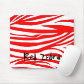 Rotes Zebra Mousepad (Mit Mouse)