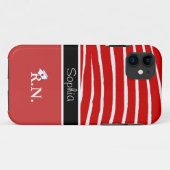 Rotes Zebra-Muster+Ausgebildete Krankenschwester Case-Mate iPhone Hülle (Rückseite (Horizontal))