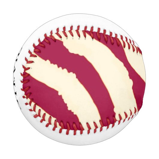 Rotes Zebra-Muster mit Namen Baseball (Vorderseite Links)