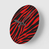 rotes Zebra Runde Wanduhr (Winkel)