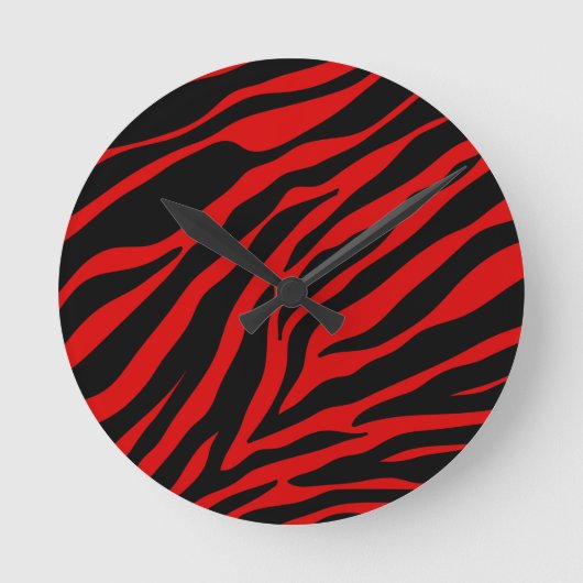 rotes Zebra Runde Wanduhr (Vorderseite)