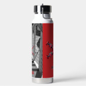 Rotes Zeichen der Zeiten Wasserflasche Trinkflasche (Links)