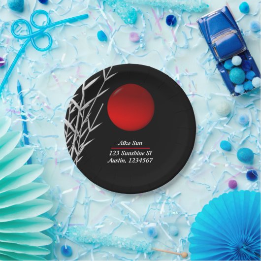 Rotes Zen-Rundschild, personalisiert Pappteller (Party)