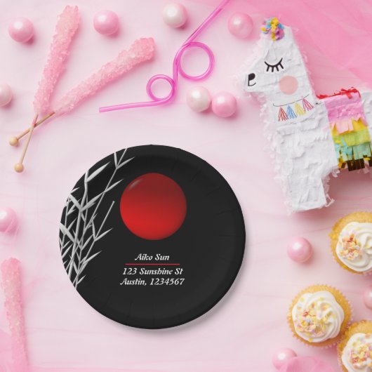 Rotes Zen-Rundschild, personalisiert Pappteller (Party)