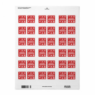 Rotes Zerbrechliches Handling mit Sorgfalt Versand Adressaufkleber