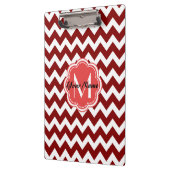 Rotes Zickzack florales Monogramm, Personalisierte Klemmbrett (Links)