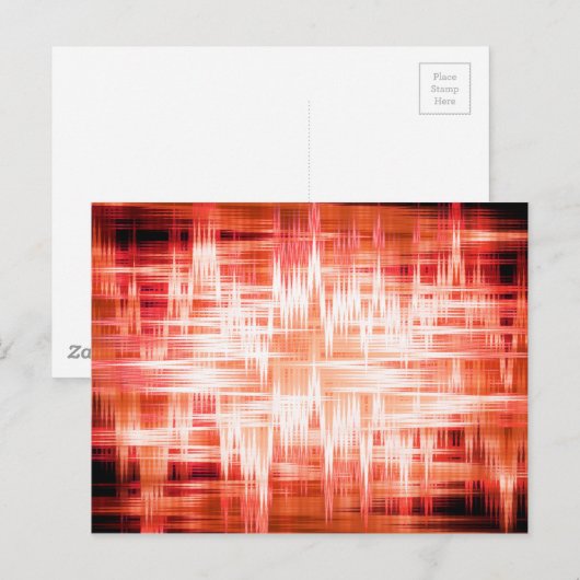 Rotes Zickzack-Muster Postkarte (Vorne/Hinten)