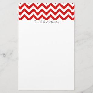 Rotes Zickzack Personalisiertes Geschirr Briefpapier