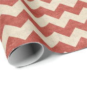 Rotes Zickzack Rustikales Wrapping Paper Geschenkpapier (Rolleneckpunkt)