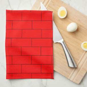 Rotes Ziegeldesign Geschirrtuch